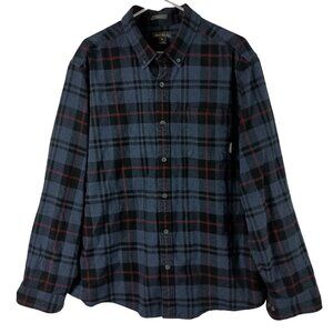Eddie Bauer Mens XL Classic Fit Plaid Flannel Shirt Long Sleeve Button Down